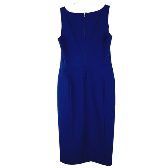 Jill Stuart Sweetheart Blue Sapphire Midi Sheath Dress Size 10 NEW High Slit - Picture 7 of 11